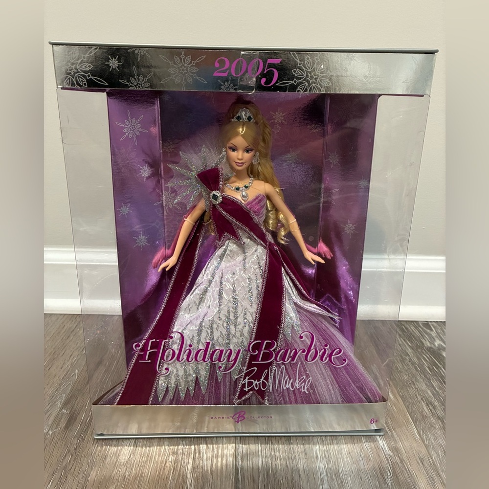 2005 Holiday Barbie Doll Bob Mackie in Purple Gown